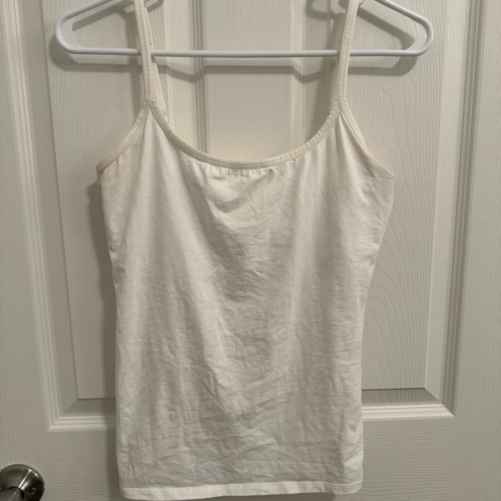 Pact White Fitted Sleeveless Camisole